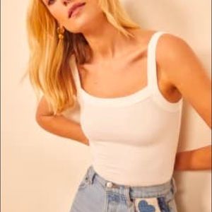 Reformation white Rochelle Top